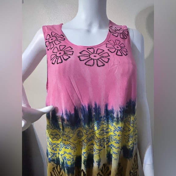 Women’s Sleeveless Tie Dyed Sundress, One Size - Picture 3 of 8